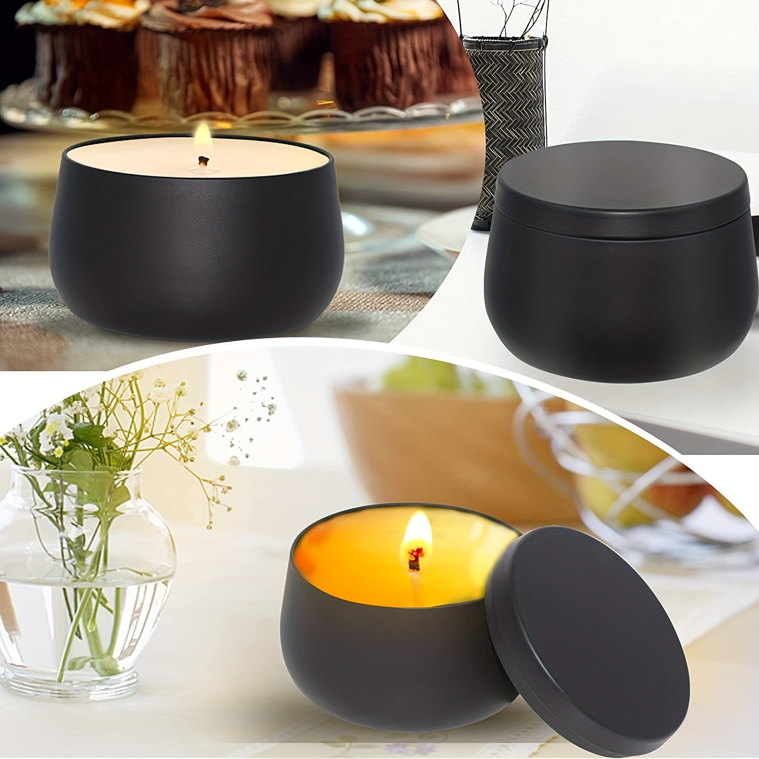 Candle Tin For Candle Making Black Candle - Temu