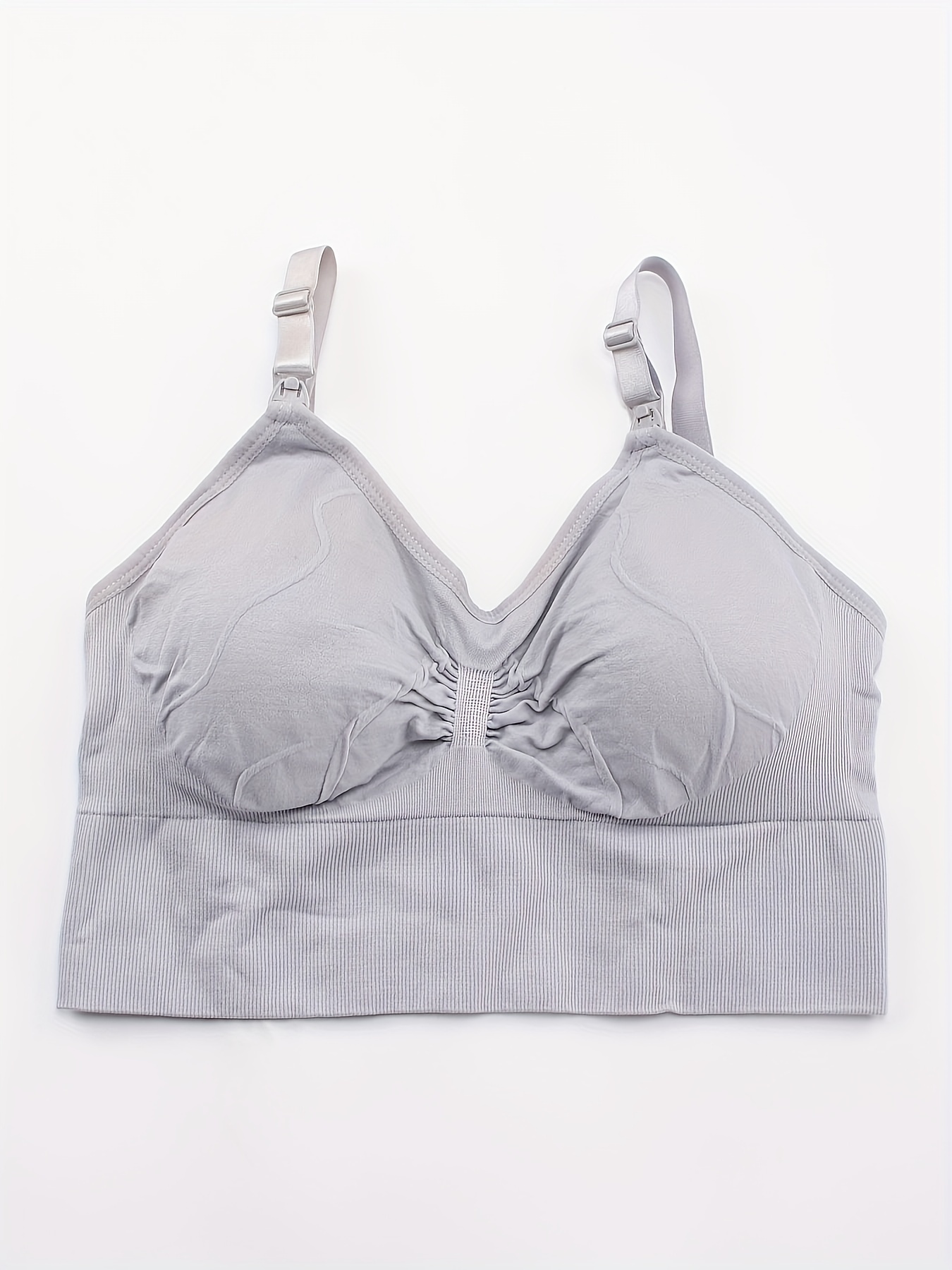 Average Busted Seamless Maternity And Nursing Bra (a-d Cup Sizes) - Grey,  Xl