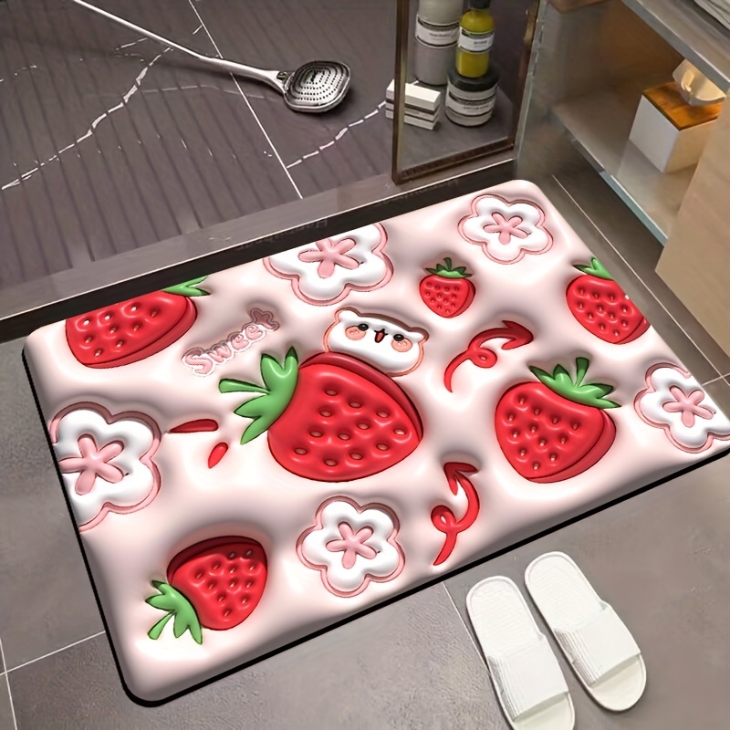 Silicone Drying Mat, Square Floral Pattern Dish Drying Pad, Drain