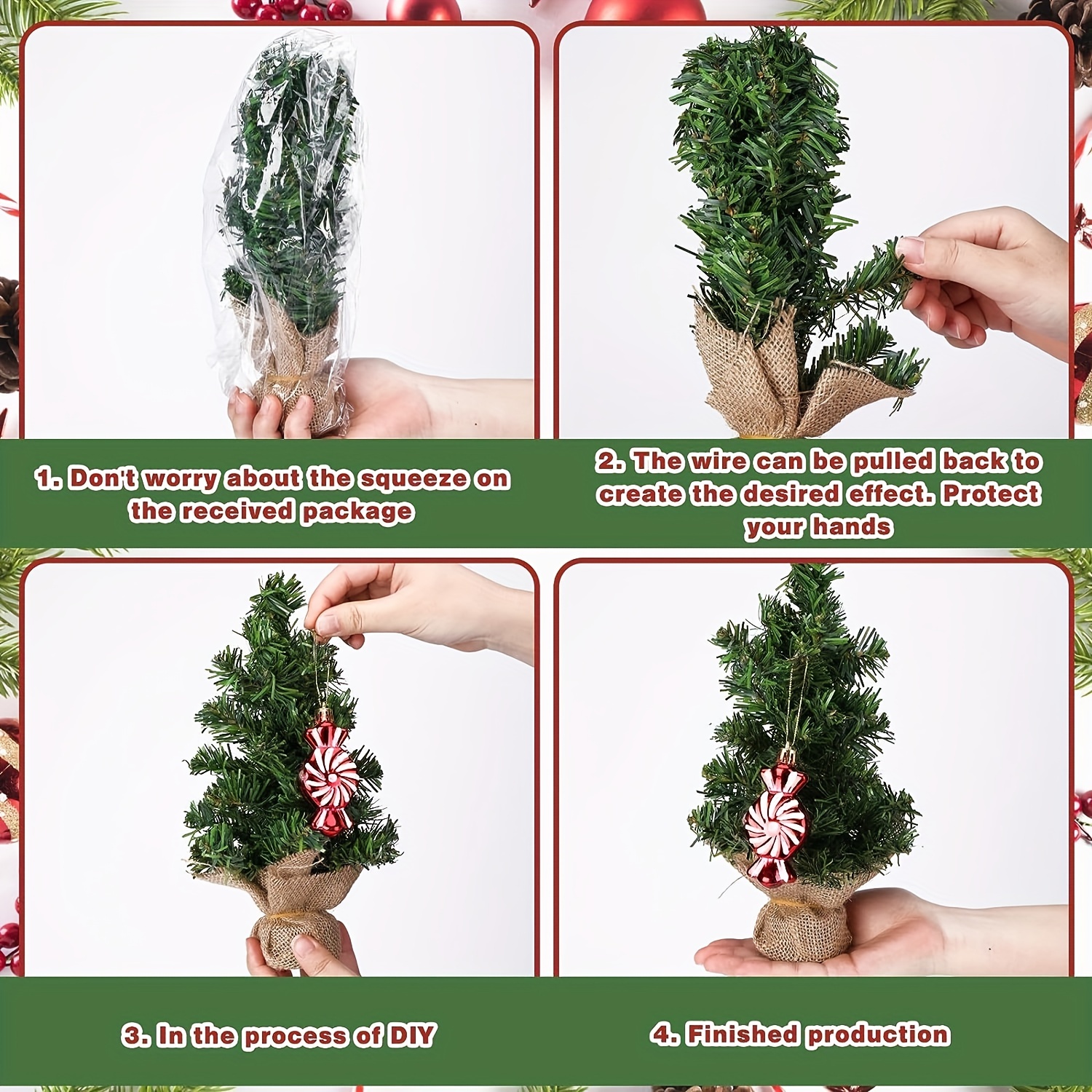 Mini Pine Trees Artificial Mini Trees With Base Assorted - Temu