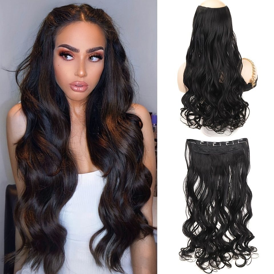 Synthetic Long Wavy Hairstyles 5 Clip In Hair Extension Heat Resistant  Hairpieces Ponytail Hair Extensions For Women | Shop On Temu And Start  Saving | Temu