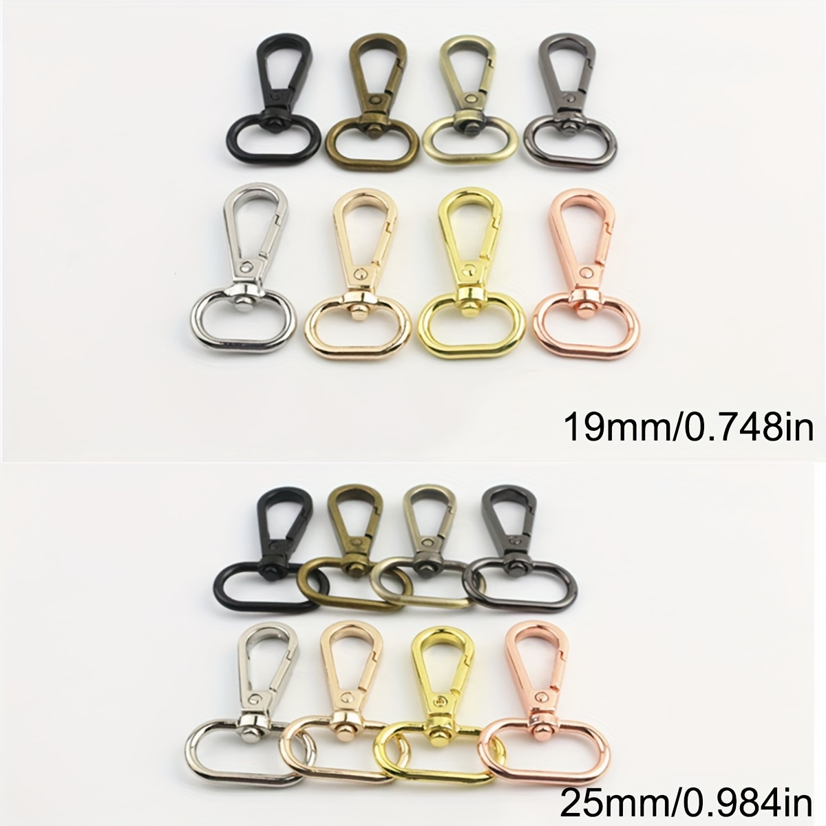 1, 5 or 10 Keychains, Quality Checked, read Description, Swivel, Split Ring  Gold, Red Copper, Silver, Black, Rainbow, Rose, Bronze 
