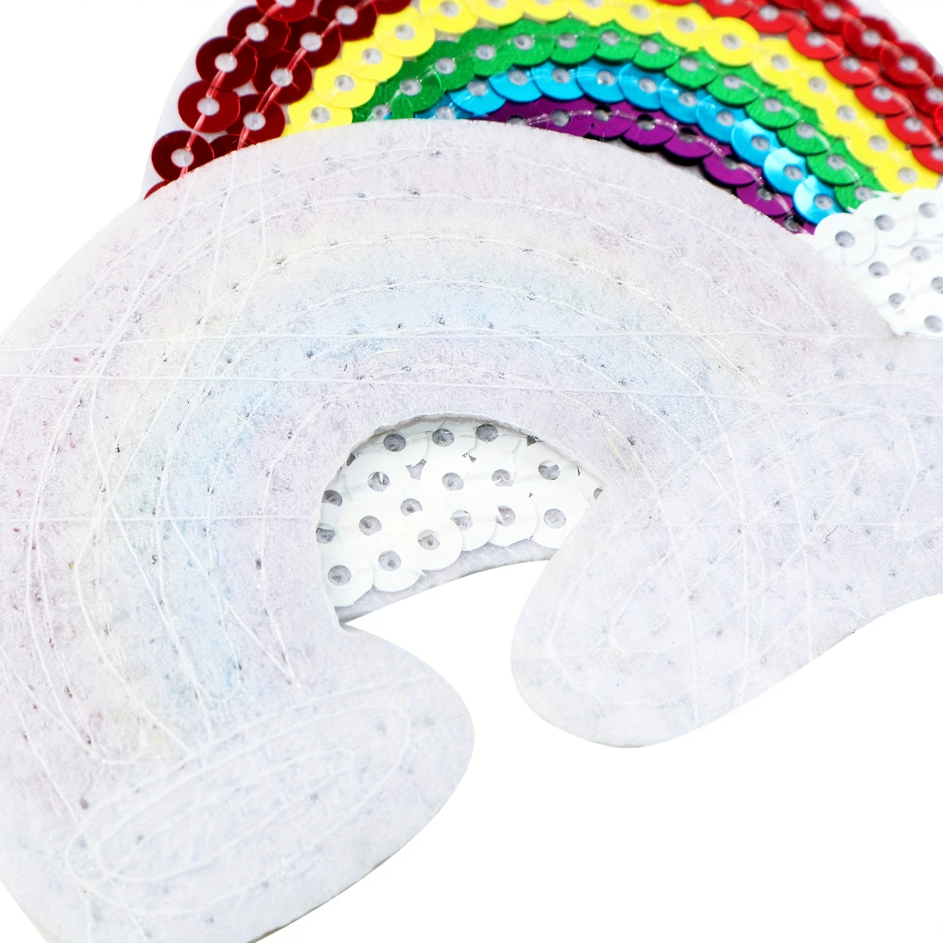  EYHLKM 2 parches de plumas de arco iris con lentejuelas para  coser en planchar, insignias bordadas para ropa, apliques de bricolaje,  decoración de manualidades : Arte y Manualidades