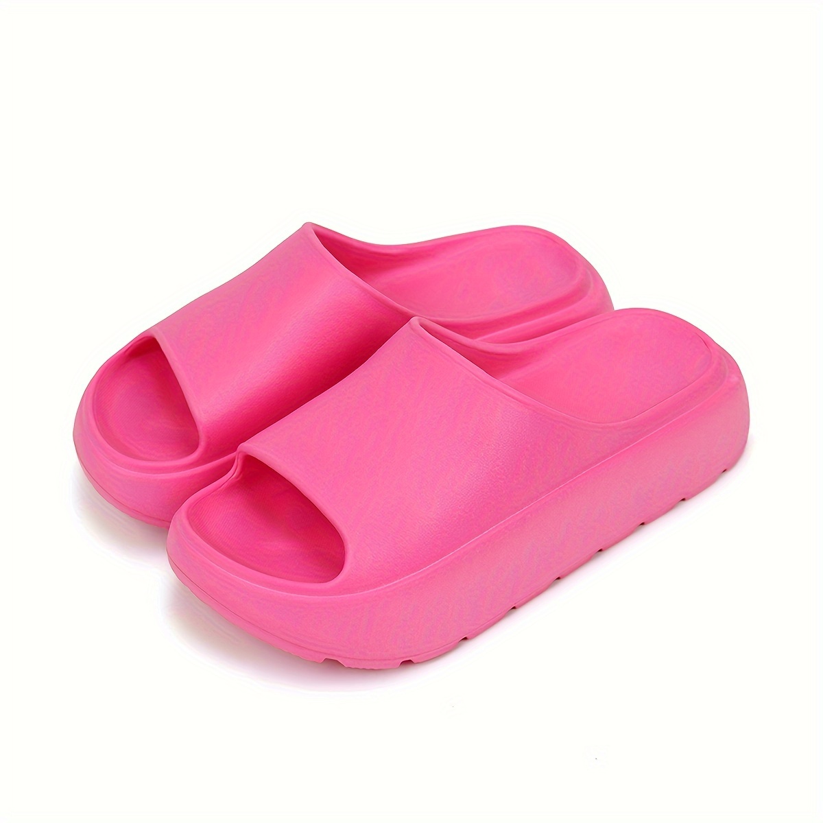 womens solid open toe sports slides non slip thick soled platform indoor outdoor casual slippers womens footwear women shoes 3 5 4 rose red 12