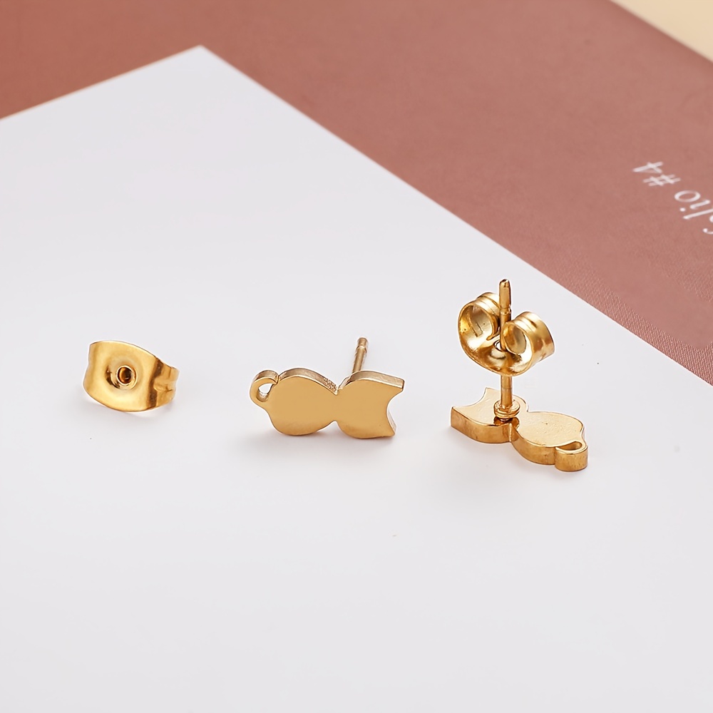 3 Pairs Stainless Steel Cat Earrings Set