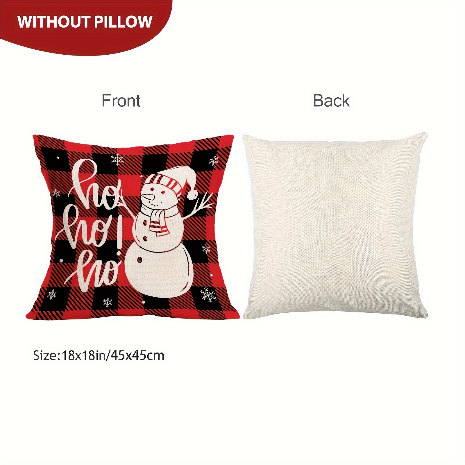Christmas Throw Pillow Covers - Black Red Plaid Farmhouse Linen Pillow  Cushion Covers For Sofa Sofa Bed Home Outdoor Car - (pillow Insert Not  Included) - Temu