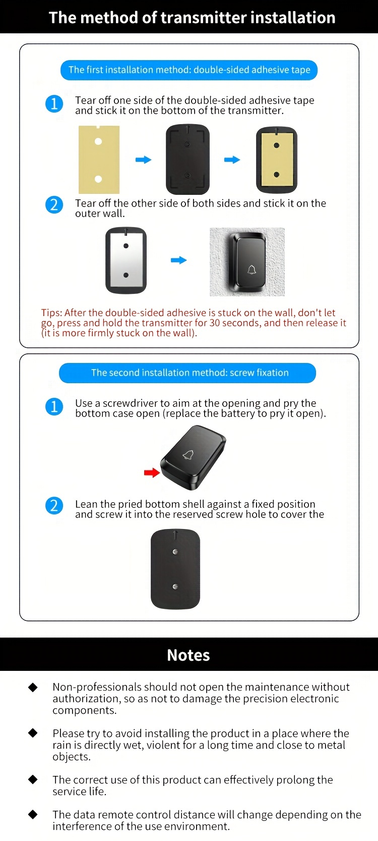 Timbre sin varillas para el Hogar, Alcance de hasta 1000 Pies – 60 Melodías Seleccionables – 5 Niveles Ajustables de Volumen, 110dB Modo Silencioso con Flash LED para Puertas y Ventanas, Enchufe US, Timbres para Casa, Campanilla Sin Cable para Salón Clase, Notificación inalámbrica, Sonería Moderna Diseño Elegante Transmisión Fiable Construcción Duradera Chime sin cuerdas Para Arrendatarios Propietarios