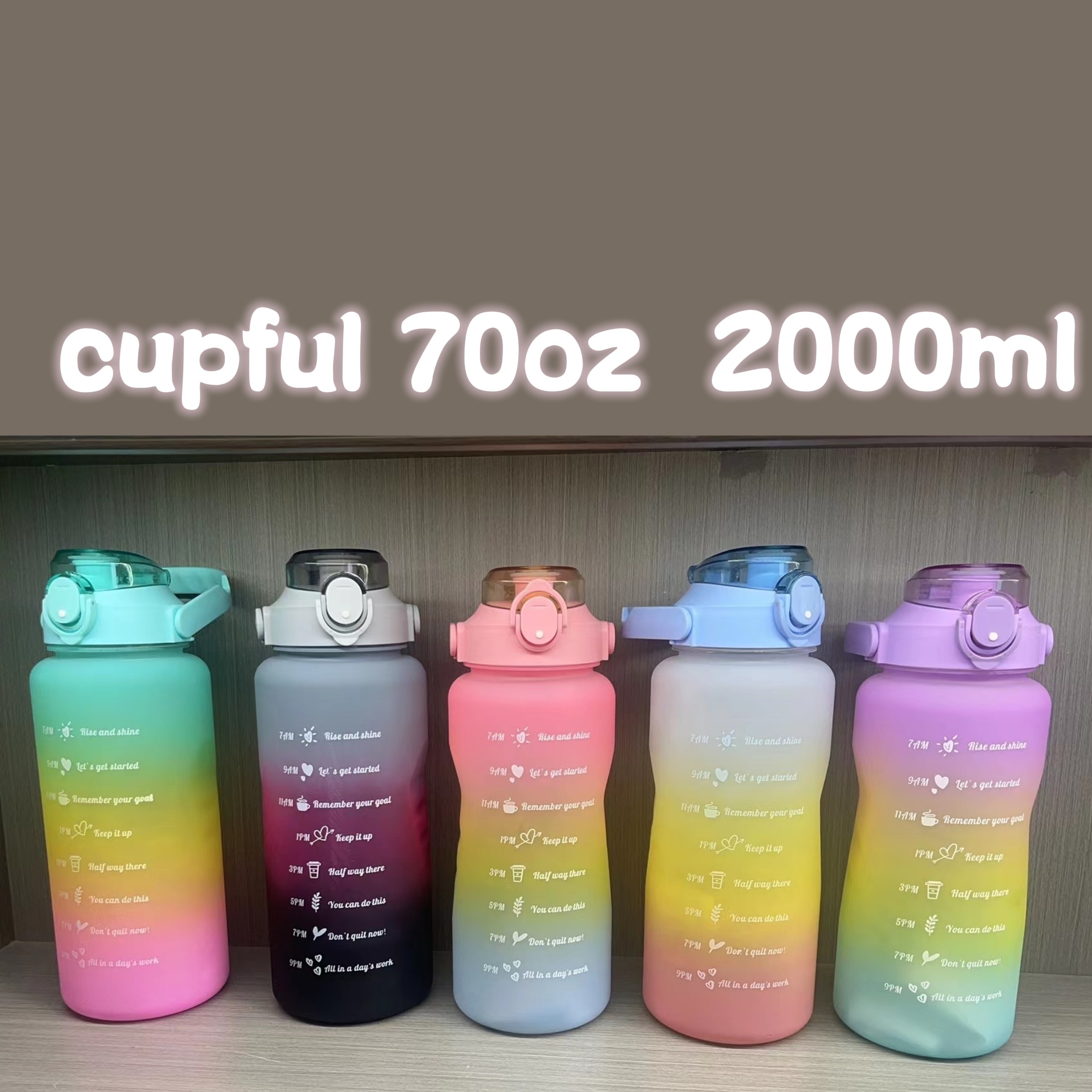 Keepred Gradient Water Bottle Portable Leakproof Bottle - Temu