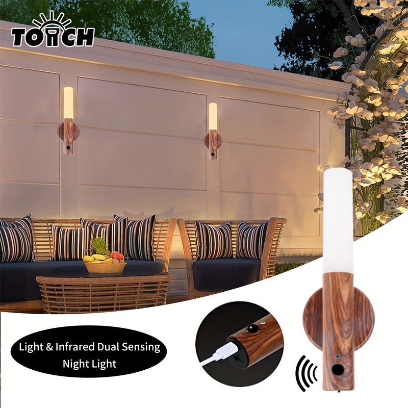 LED Motion Sensor Night Light, USB Rechargeable Magnet Body Sensor Corridor  Night Light, Battery Powered Wall Light, Portable Stair Light