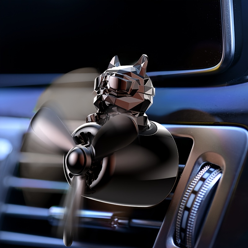 Jimtyee Car Air Freshener Cute Cartoon Bulldog Pilot Car Diffuser