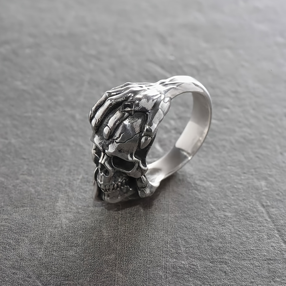 Men's Vintage Skull Charm Ring