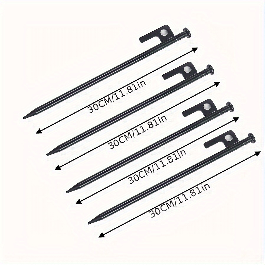 Heavy Duty Tent Stakes with Tent Ropes 30cm 4PCS