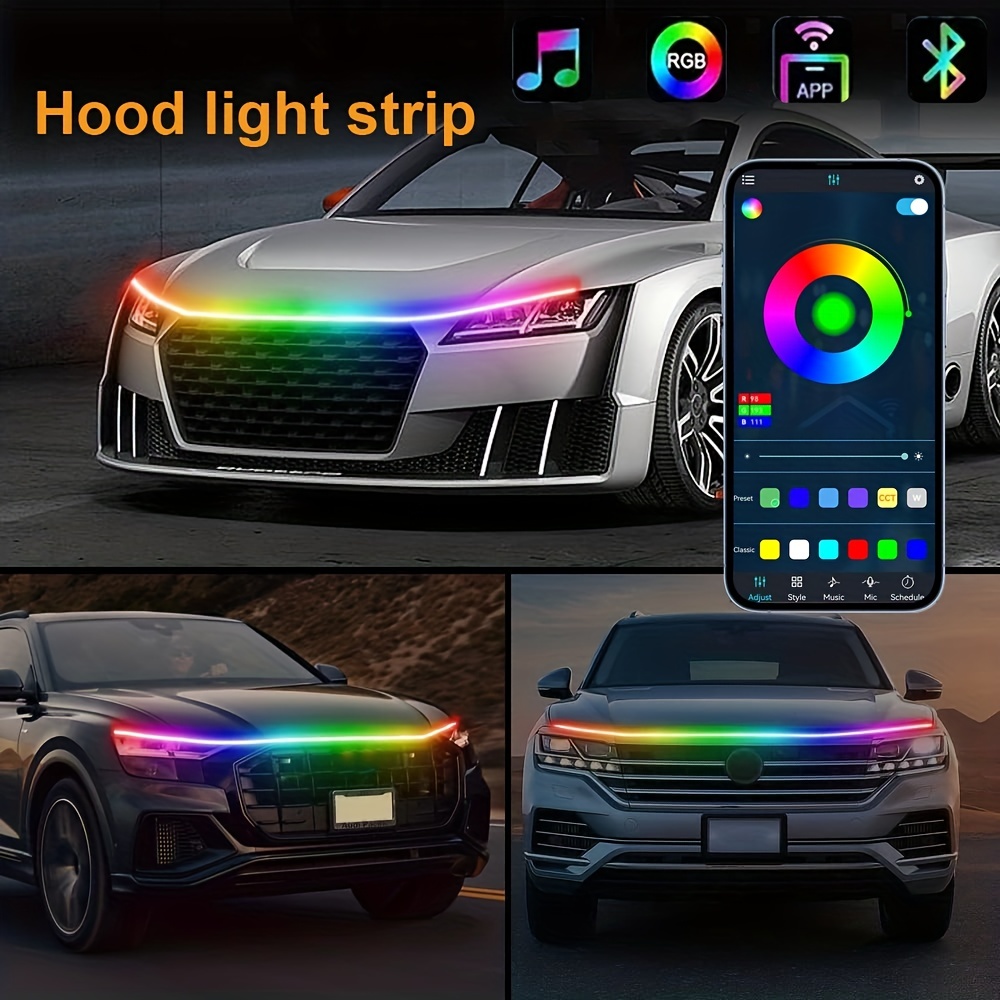Car Hood Light Strip Dynamic Car Led Light Strip External - Temu