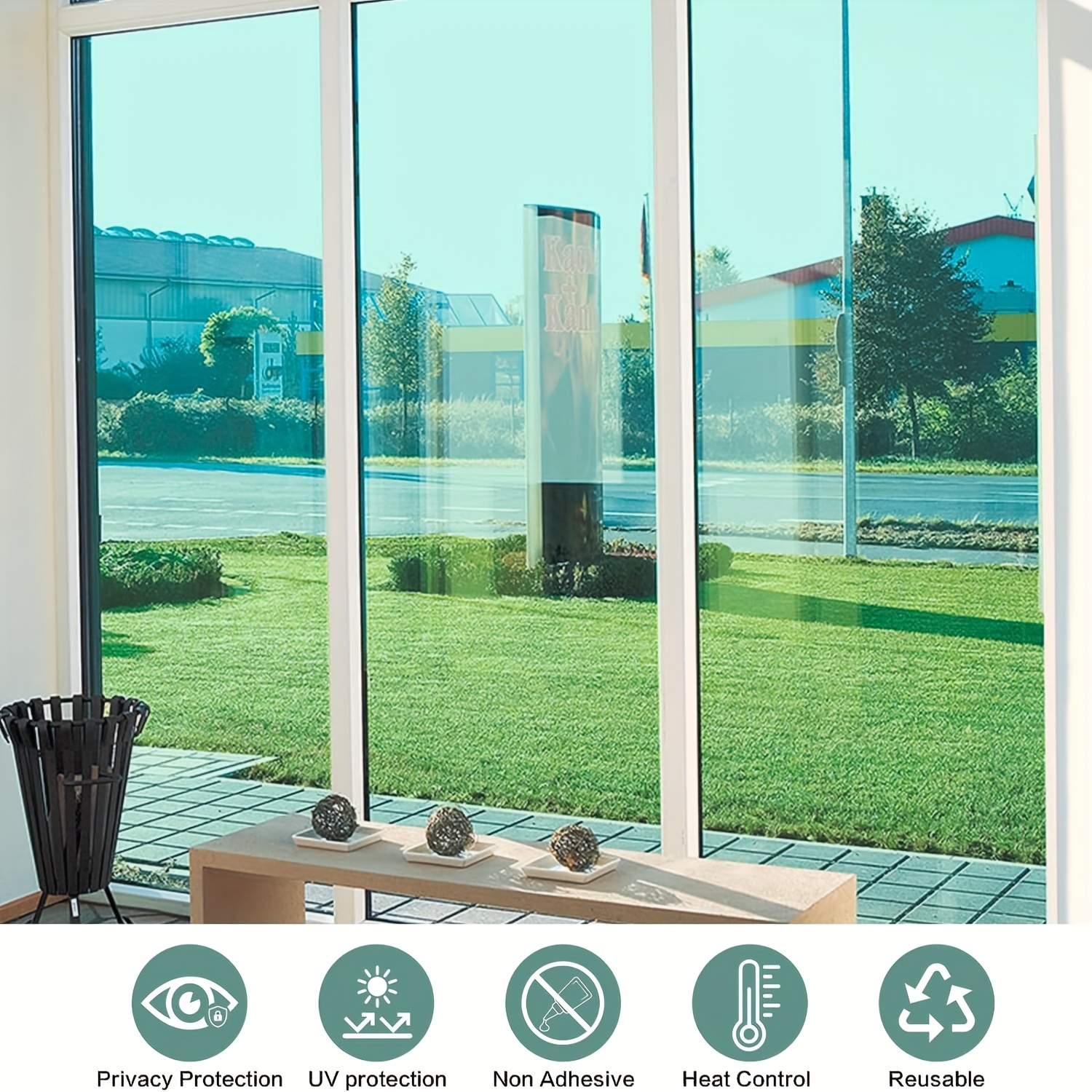 One Way Mirror Window Film Privacy Self-Adhesive Reflective Window Tint  Heat Control Anti-UV Glass Stickers for Home Office - Smart Glass VIP