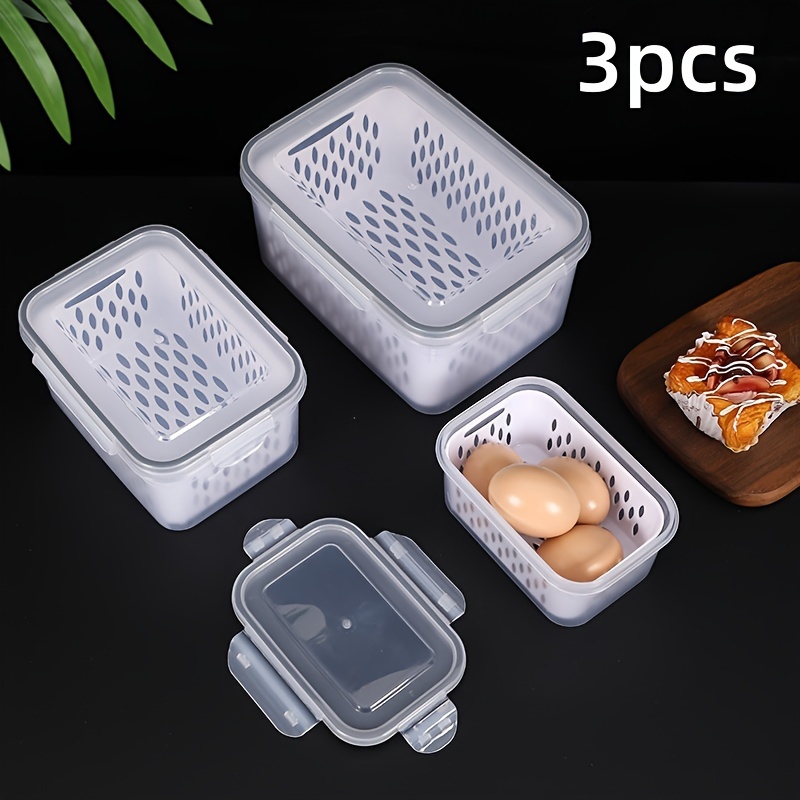 3pcs Caja Almacenamiento Plástico Refrigerador Caja - Temu