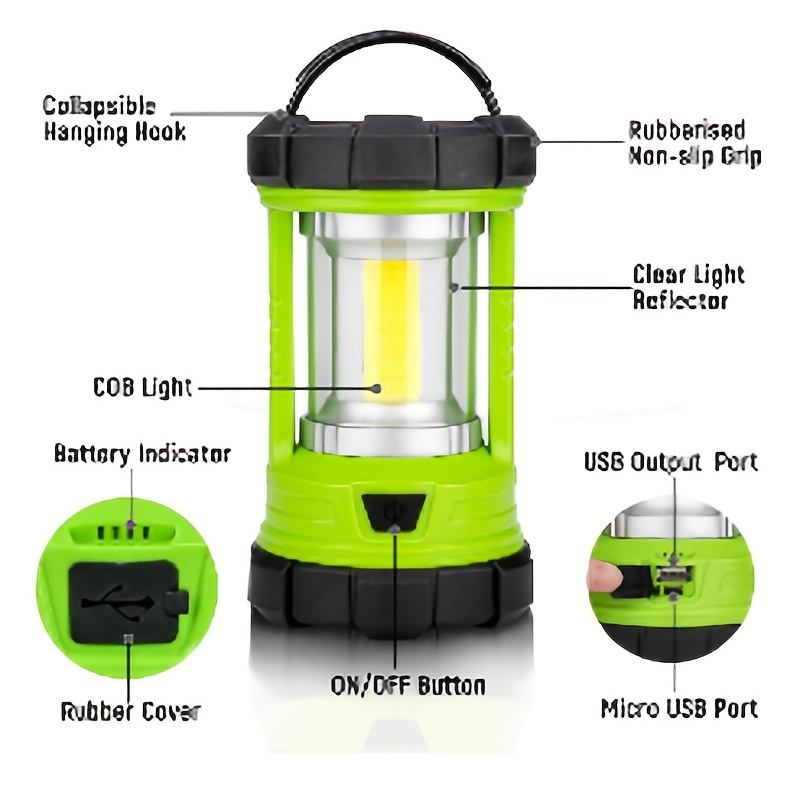 LED Camping Lantern, COB Rechargeable Battery Lantern 3000LM, 5 Light  Modes, Waterproof Lantern Flashlight, Tent Light for Power Outage,  Hurricane