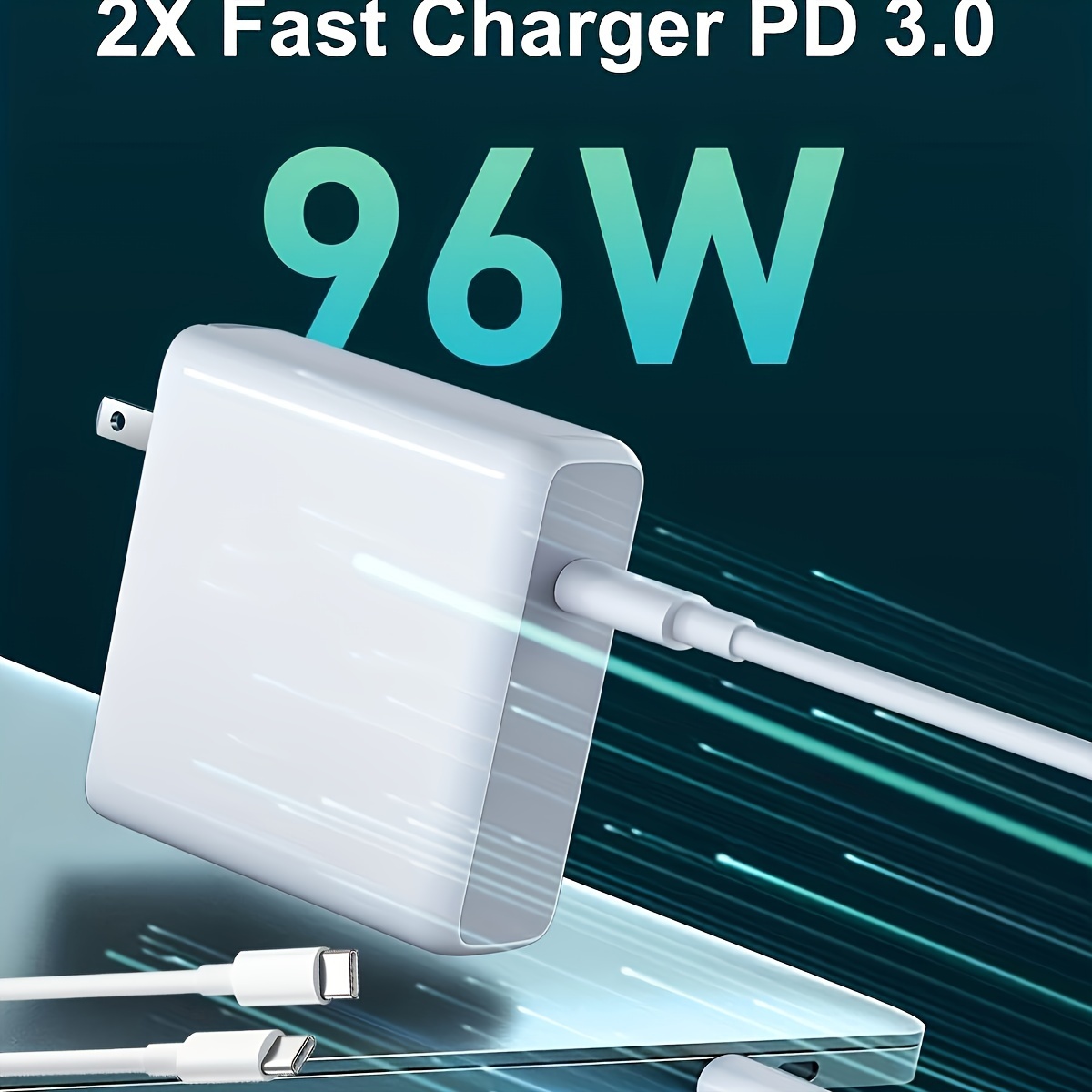 Chargeur 96W USB-c chargeur adaptateur secteur pour USB-C MacBook Pro 16 15  14 13 pouces, MacBook Air 13 pouces 2021 2020 2019 2018, nouvel iPad Pro 