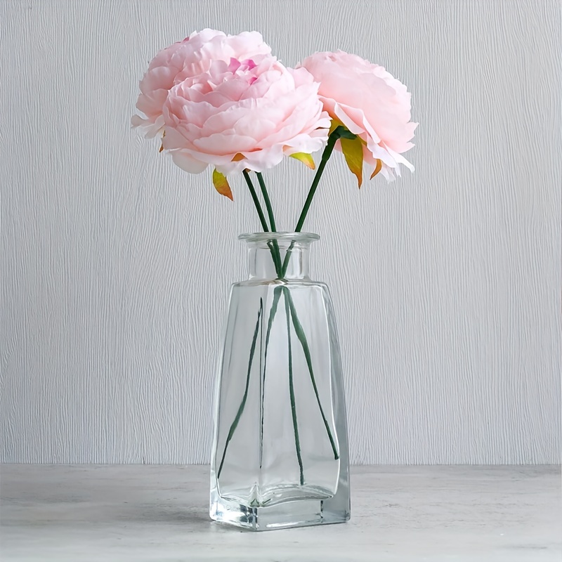 Artificial Peony Flower Head With Stems Faux Silk Diy Decor - Temu