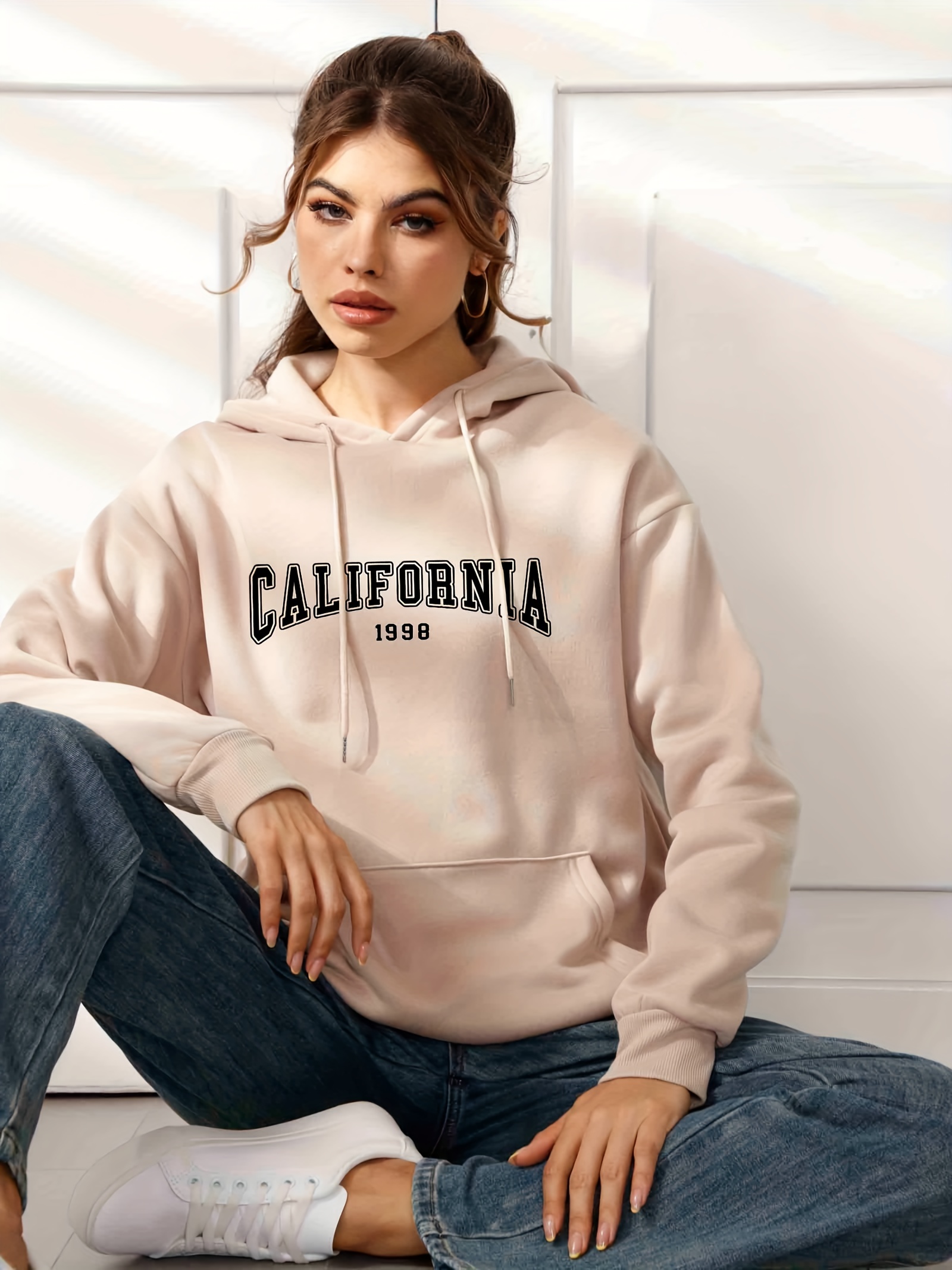 Khaki hoodie online womens