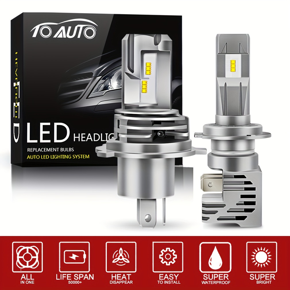 H4 All in One 100W 10000LM LED Headlight DRL Kit/High/Low Beam/Fog Lamp Kit  Light Bulbs White