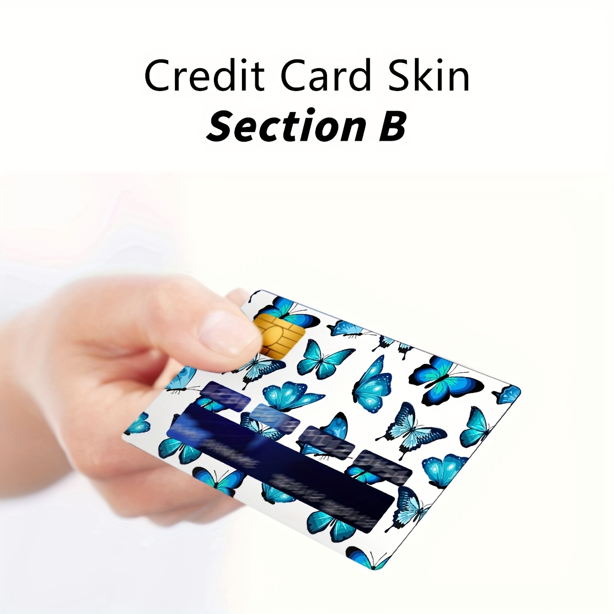 2 Stück Blaues Schmetterlingsmuster Kreditkarten-Bankkarten