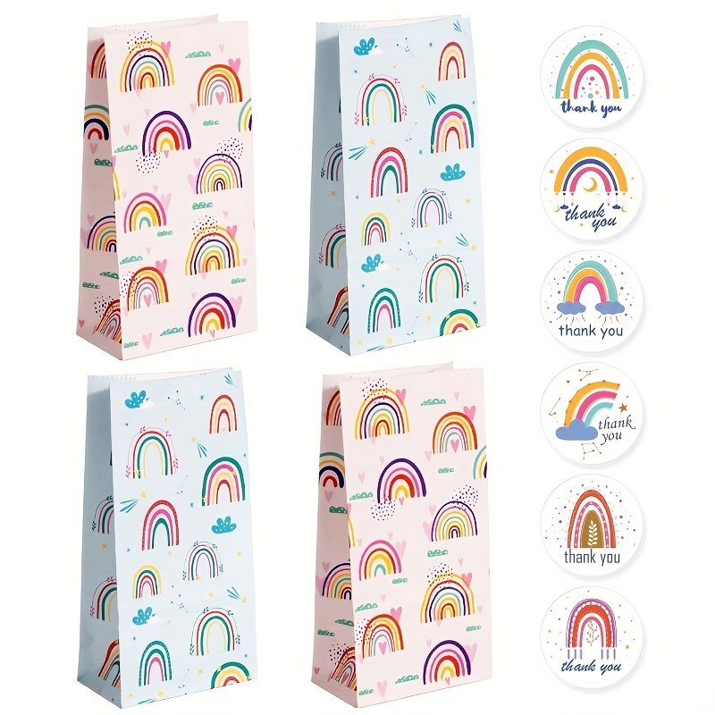 24 Pack Rainbow Party Favor Boxes Cloud Treat Boxes Rainbow Party  Decorations Rainbow Party Favors Kraft Paper Goodie Boxes with Handles  Candy Goodies