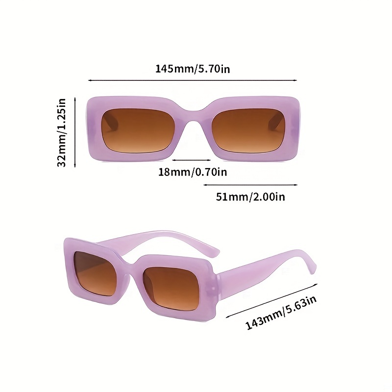 Candy Color Transparent Sunglasses Rectangle Stylish Y2K Sun Shade Eyeglasses Women Driving Eyewear,Temu