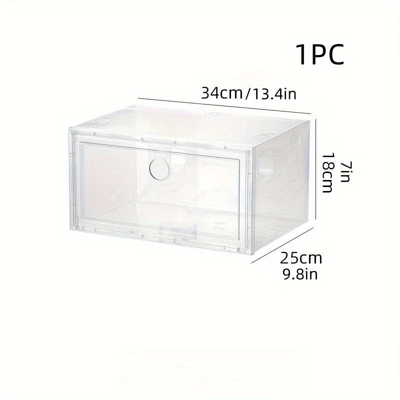 SIMPLGIRL Caja de zapatos transparente apilable de plástico, organizador de  almacenamiento de zapatos con puerta magnética, contenedores laterales