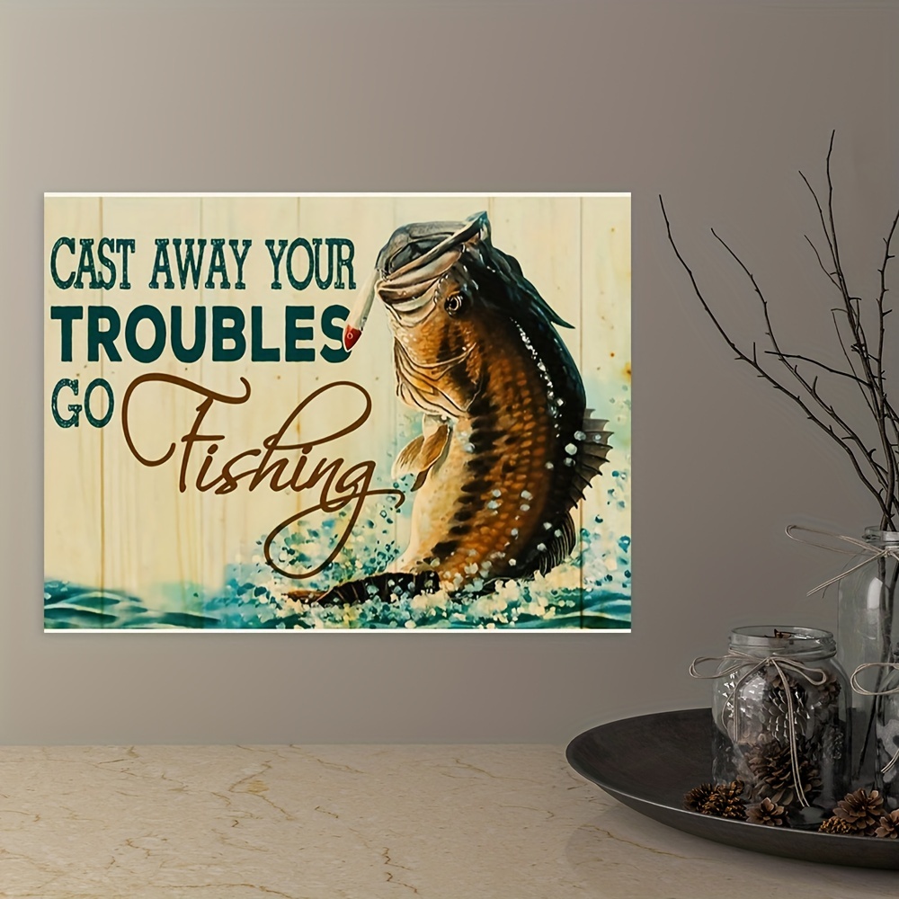 Cast Away Troubles Go Fishing Creative Home Decoration Fish - Temu