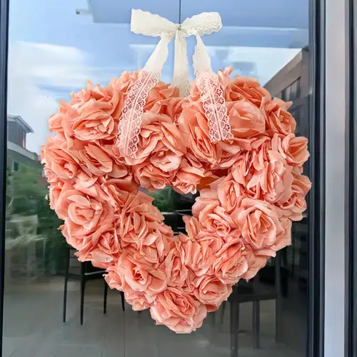 5pcs Heart-shaped Wreath Frame, Wedding Christmas Wreath Iron Ring Hanging  Ring, Home Decoration, Iron Wreath For Valentine's Day, Flower Arrangement