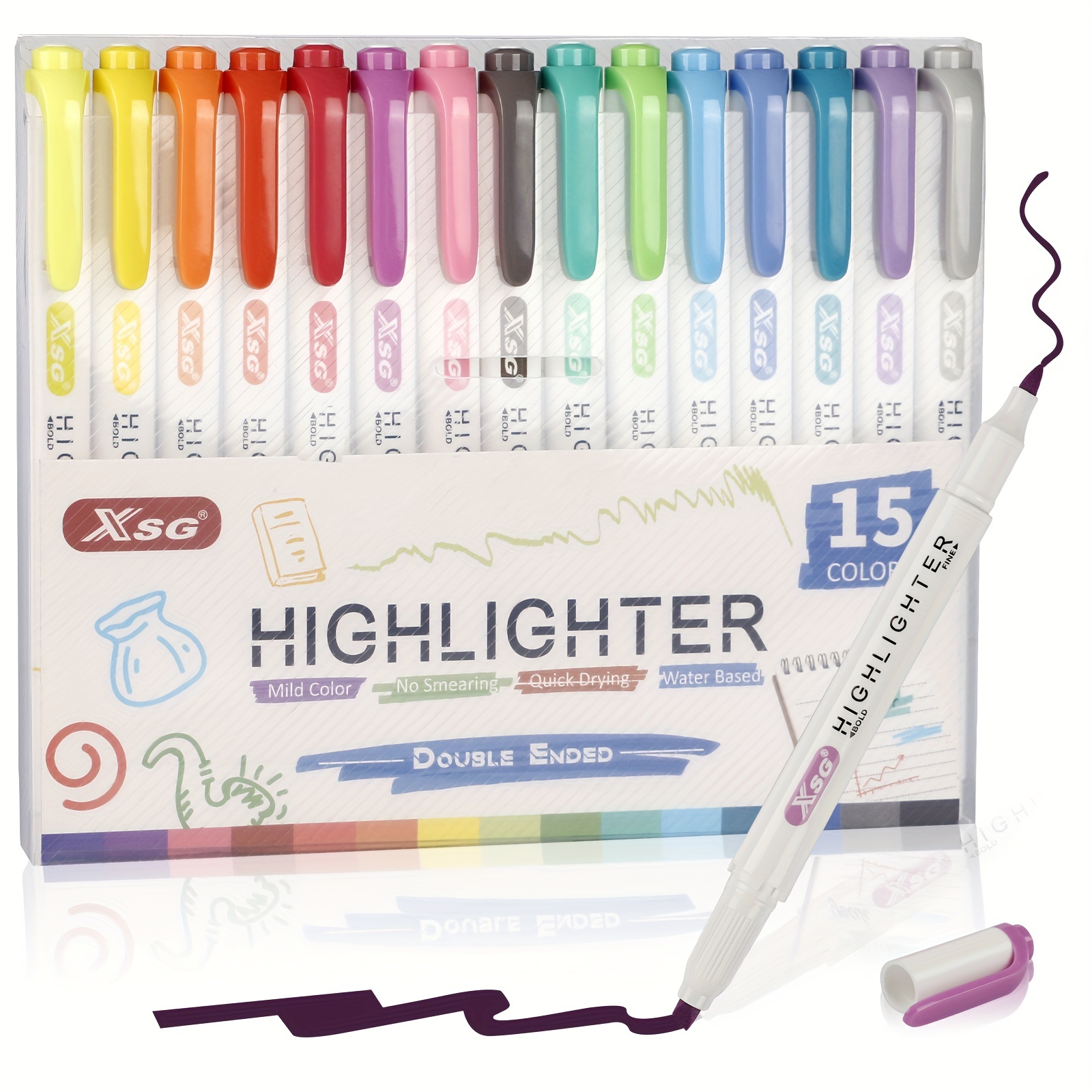 Zebra Pen Mildliner Highlighters, Double Ended Highlighter, Broad And Fine  Tips, Pastel and Neutral Colors Midliner Pens, 30 Pack