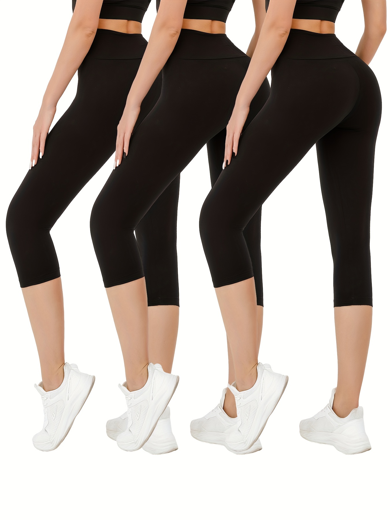 Simplmasygenix Womens Yoga Pants Capri Leggings High Waist Quick Dry Tight  Elastic ing Reflective Seven Point 