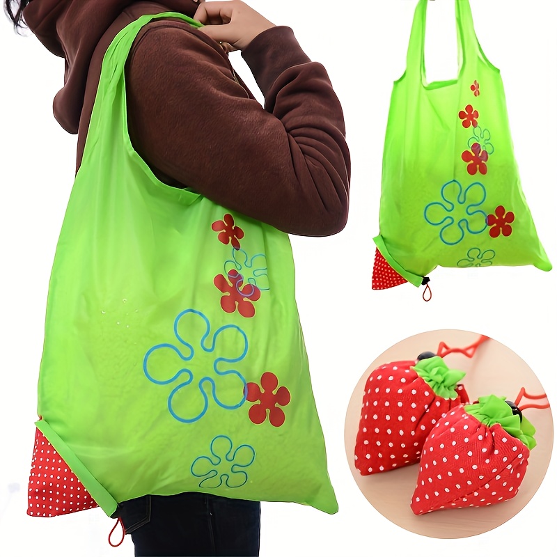 

Folding Shopping Bag, Strawberry Bag, Creative Polyester Shopping Bag For Women Girls
