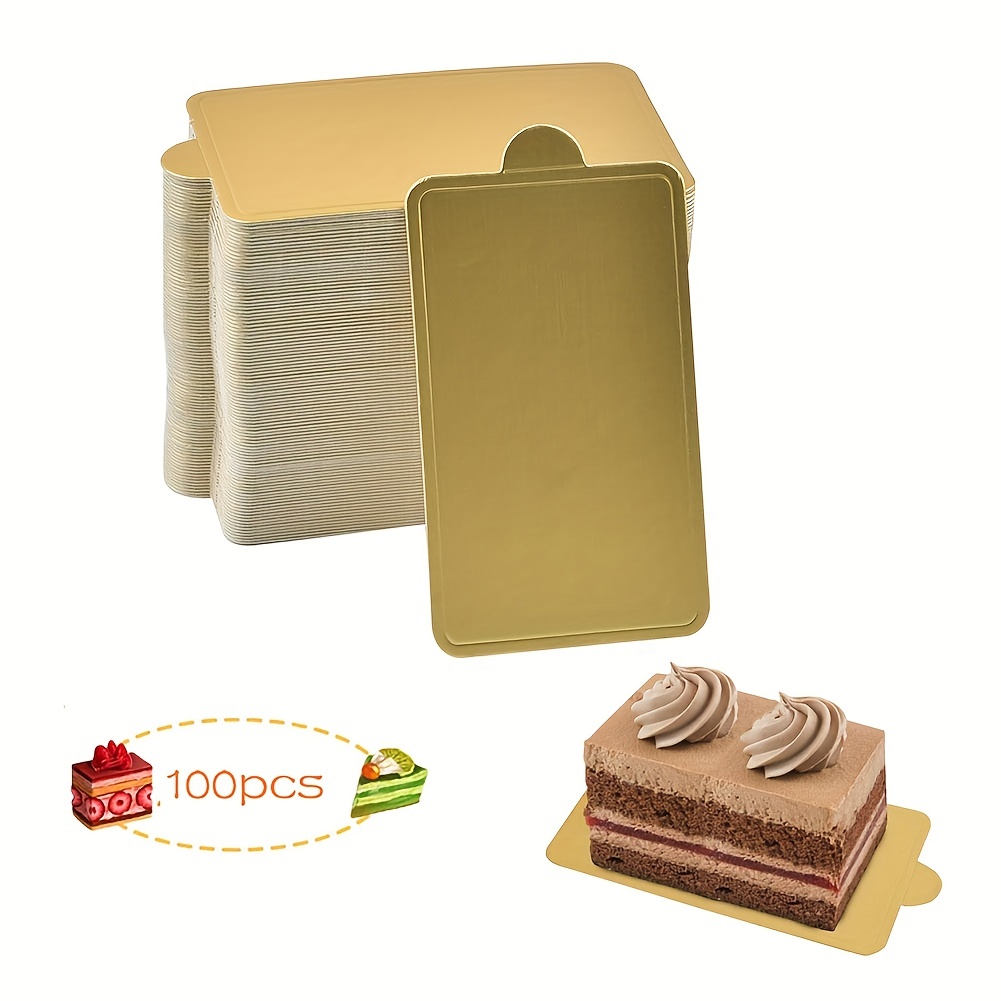 Lot de 100 planches à gâteau rondes dorées jetables avec base festonnée -  Planches à gâteau rondes revêtues - Plateaux de base pour gâteau, dessert,  décoration de fête (20,3 cm) : 