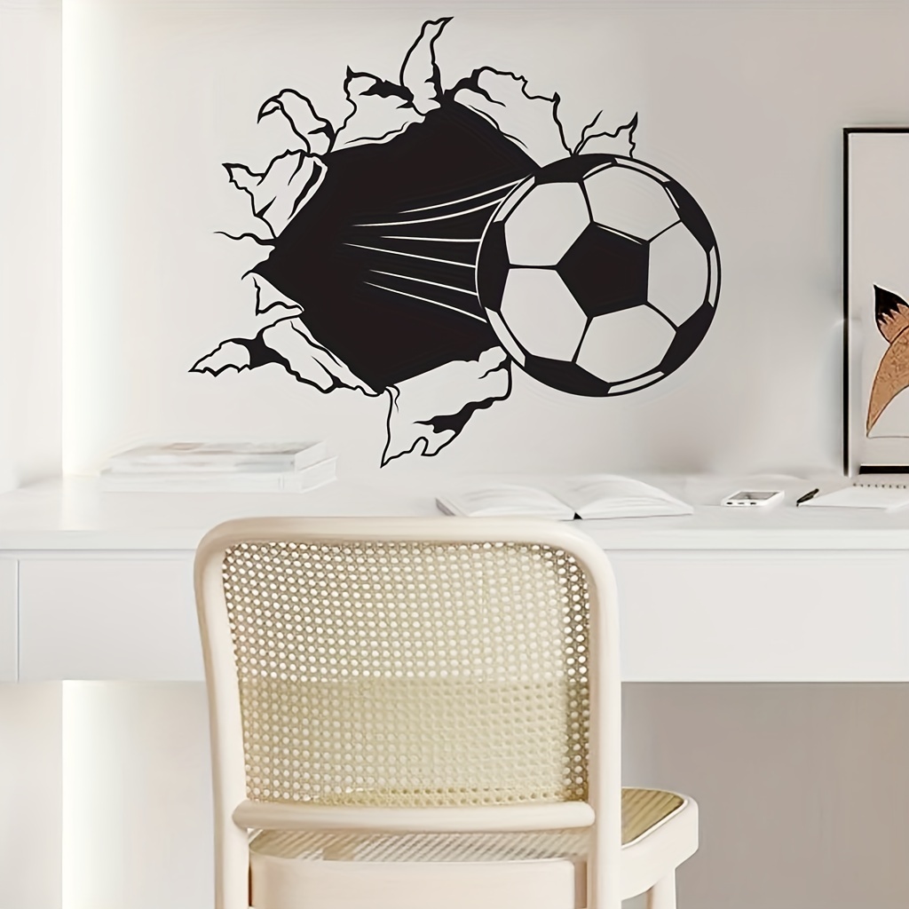 Decor for the room wall, 3D sticker - soccer ball 