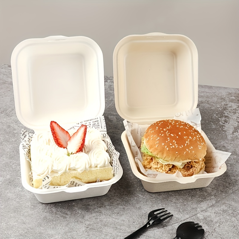 Biodegradable Bagasse Food Containers Clamshell Takeaway Boxes Burger Boxes