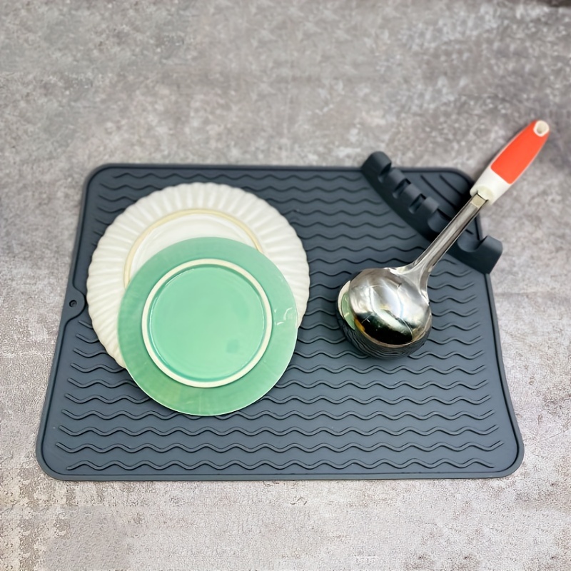 Drain Mat Silicone Wavy Draining Mat Drying Mat For Kitchen - Temu