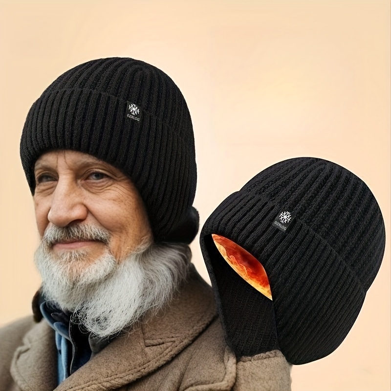 Chapeau d'hiver chaud coupe-vent en polaire pour homme - Bonnet tricoté en  tricot - Gants tricotés pour homme - Chapeaux à rabat pour homme, gris,  taille unique : : Mode