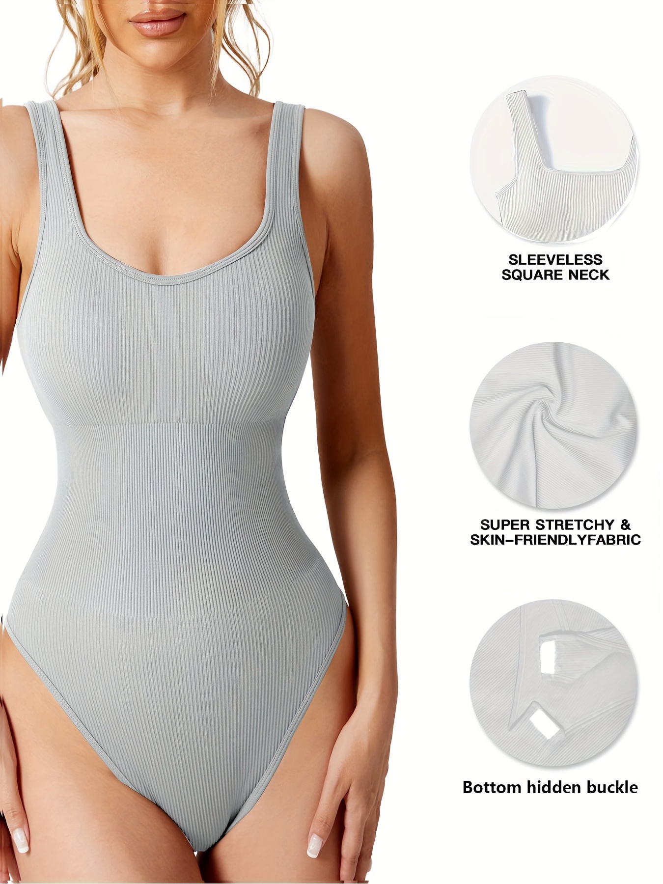 Women's Solid Spandex Spaghetti Straps Sleeveless Tank Unitard Bodysuit  Jumpsuit