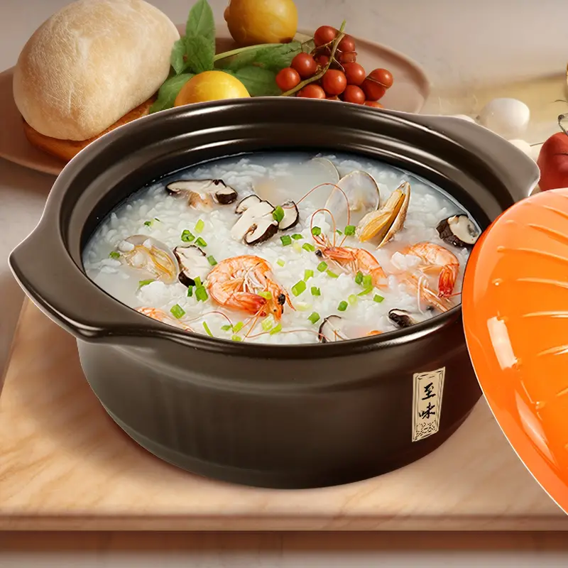 Ceramic Casserole Creative Fish Pattern Soup Pot Big Saucepan 2-5L