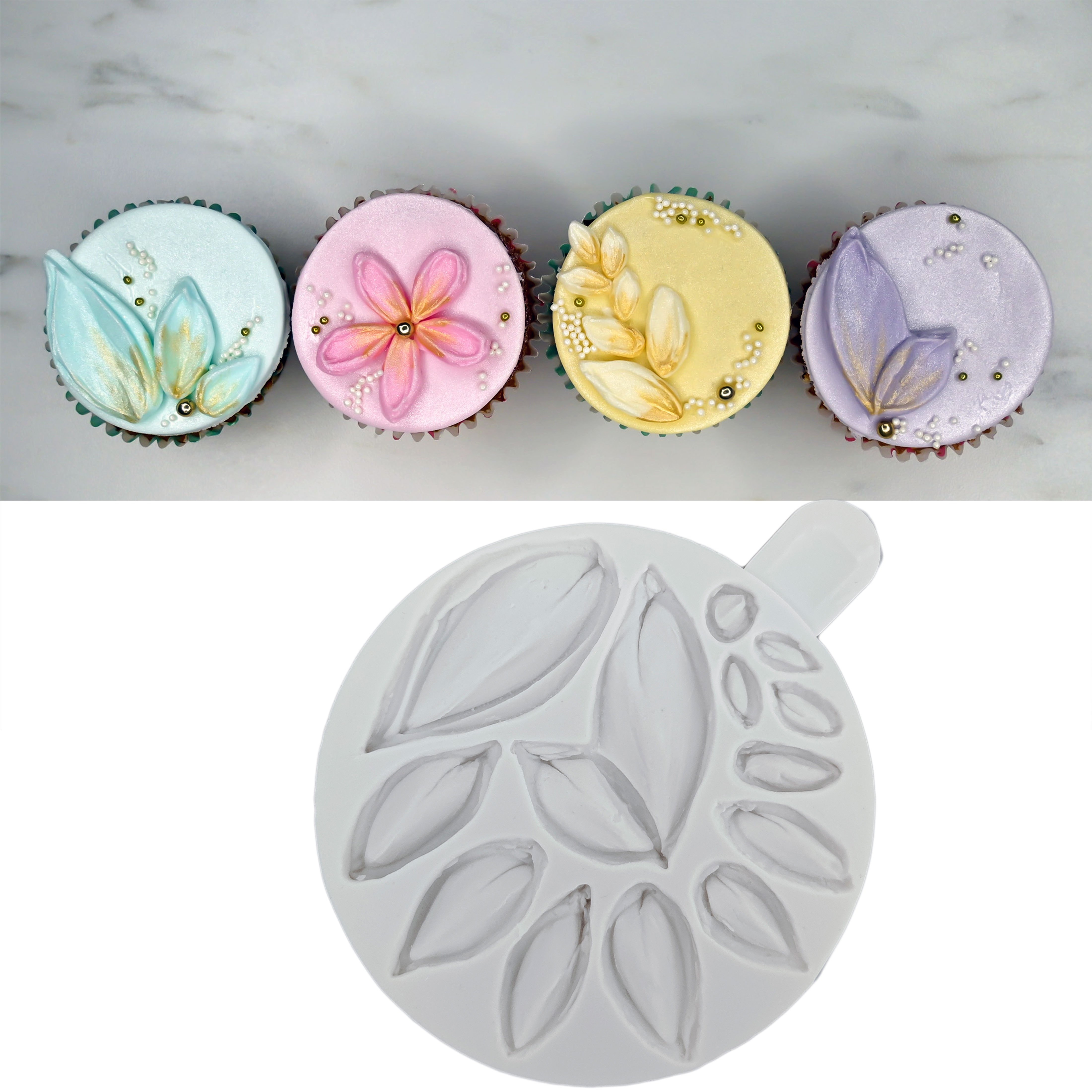 Petal Flower Leaf Mold Sugar Clay Flower Mold Fondant Cake Decorating Molds  1pc