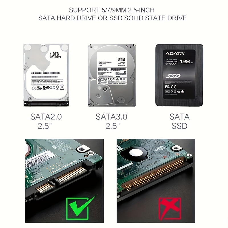 XBOSS HD+ USB 3.0 2.5 3.5 SATA Disco Duro Disco Externo Caja Disco SSD  HDD Caja 5Gbps Soporte UASP 8TB Unidades OTB One Touch Backup