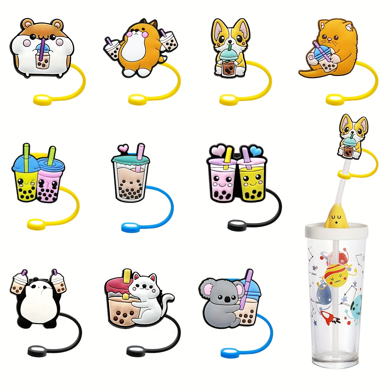 Cute Cartoon Straw Tips Cover - Reusable Straw Plugs For Drinking - Keep  Your Straws Clean And Hygienic - Temu