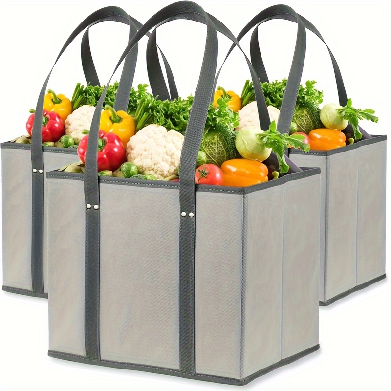 Foldable Reusable Shopping Bag Tote Bags Reinforced Handles - Temu