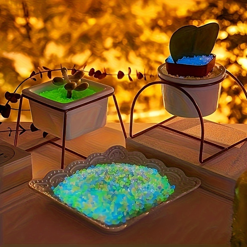 1000pcs luminous mini stones glow in the dark mini rocks suitable for large gardens parks potted plants lawns and various landscaping purposes details 2
