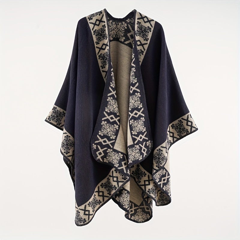 Warm Shawl Wrap Open Front Poncho Cape for Women