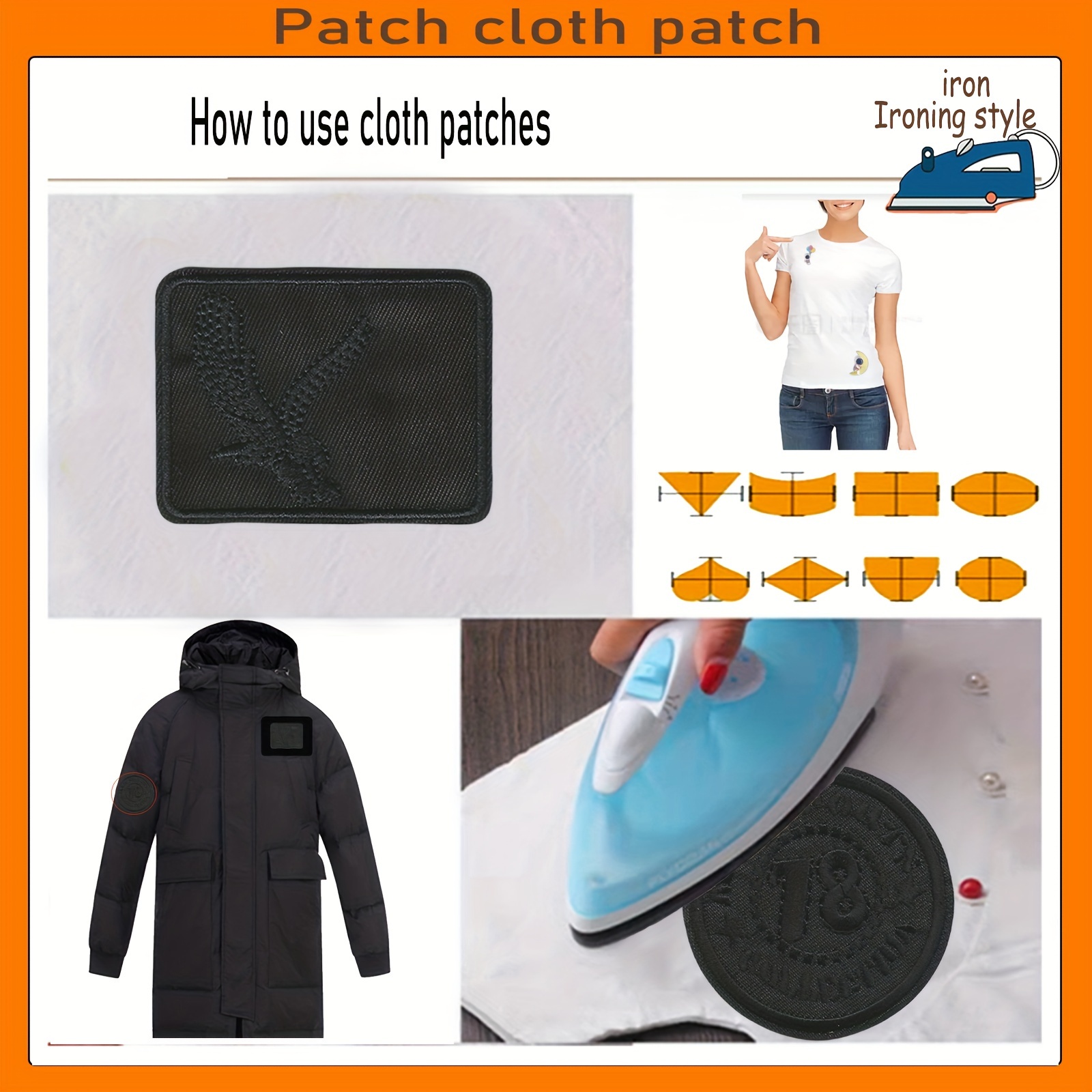 Black Combination Embroidery Patches Stickers Labor Clothes - Temu