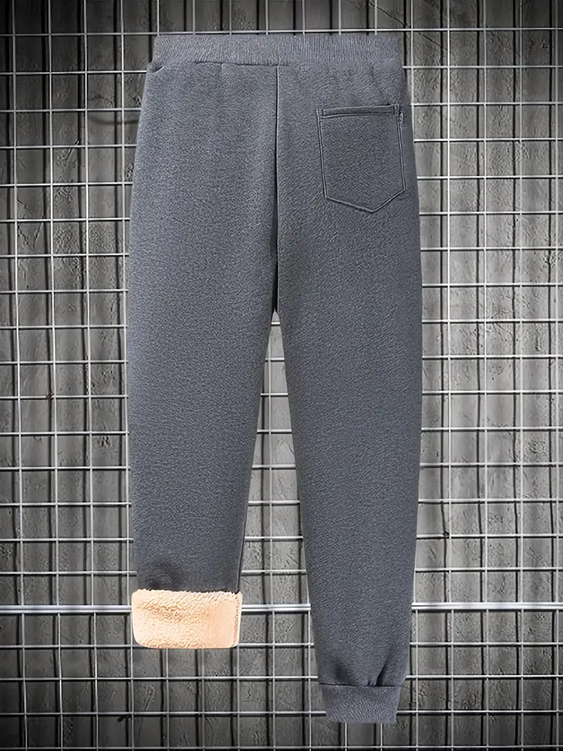 Men's Winter Thicken Active Sherpa-Lined Sweatpants, Running Athletic  Thermal Fleece Jogger Pants