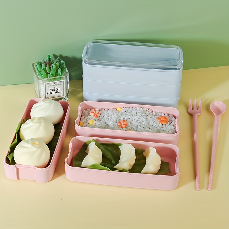 Single Layer Lunch Box With Bamboo Lid Microwaveable Bento - Temu
