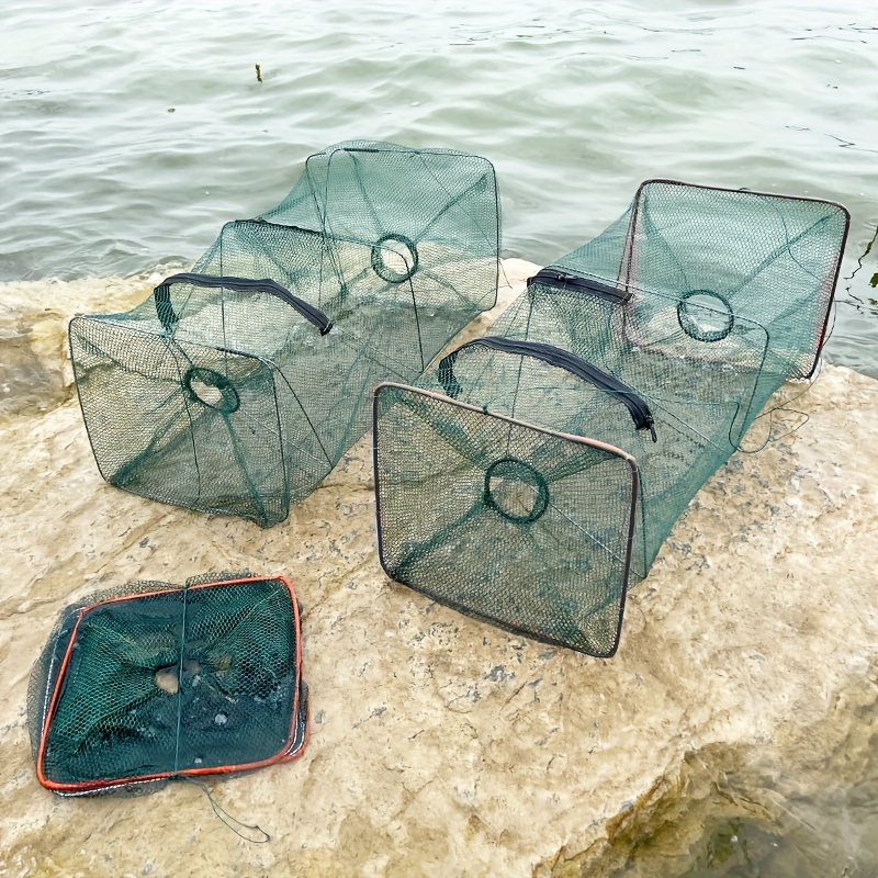 21 Inlets Mesh Fishing Net Folded Crab Trap Network Casting